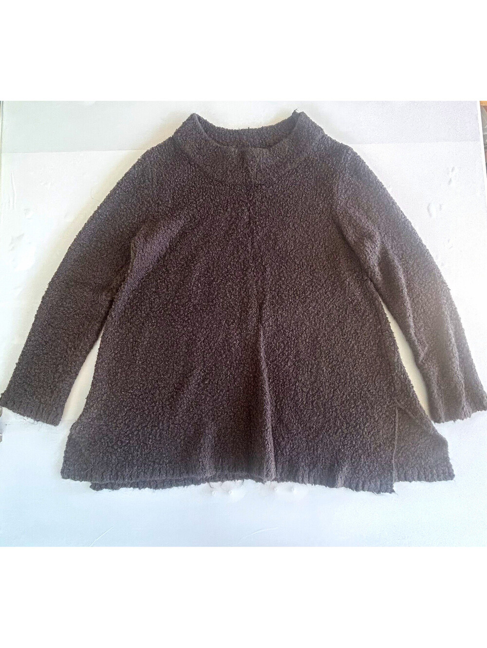 UMGEE Women's Gray Bouclé Knit Mock Neck Pullover Sweater Long Sleeve S